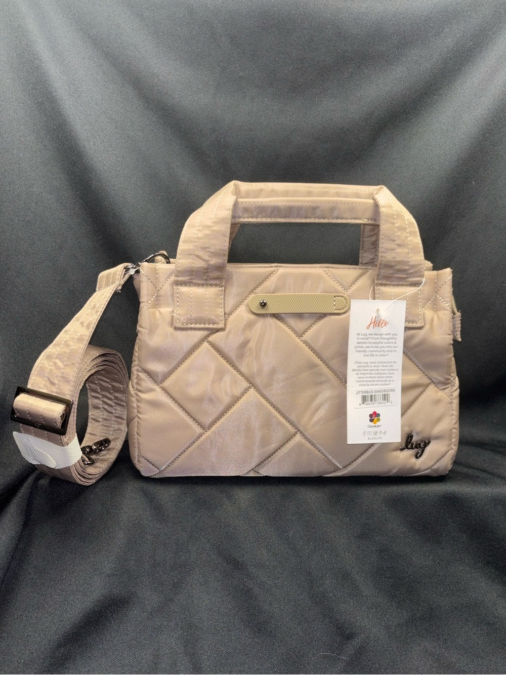 NWT Lug JITTERBUG in SAND with BOUQUET CREAM Crossbody Bag